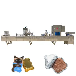 China High Efficiency Industry Food Tray Sealer Pet Food Filling And Sealing Machine Automatic