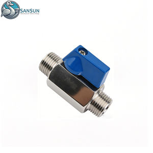 Válvula de Esfera Mini Masculina em Aço Inoxidável Higienica AISI 304 316L para Soluções de Resfriamento Líquido em Data Centers - Product Image 1