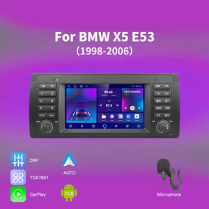 Navegación con reproductor Multimedia para coche <span class=keywords><strong>Android</strong></span> de 7 pulgadas para BMW E53 X5 1998-2006 Radio inalámbrica CarPlay AUTO SWC estéreo BT GPS WIFI DSP - Product Image 2