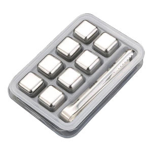 カスタマイズされた304食品グレードの急速冷凍アイスセット304ステンレス鋼金属アイスキューブウイスキーストーン - Product Image 3