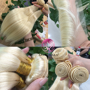 Mechones <span class=keywords><strong>de</strong></span> pelo rubio 613 crudo barato AngelBella mechones rectos crudos indios mechones <span class=keywords><strong>de</strong></span> cabello <span class=keywords><strong>virgen</strong></span> <span class=keywords><strong>de</strong></span> 26 pulgadas sin procesar - Product Image 5