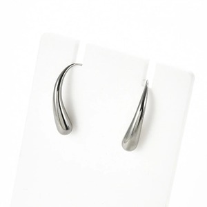 Boucles d'oreilles créoles épaisses pour femmes et filles en acier inoxydable avec zircon en forme de goutte d'eau, petites, tendance, simples, bijoux de fête, cadeaux - Product Image 5