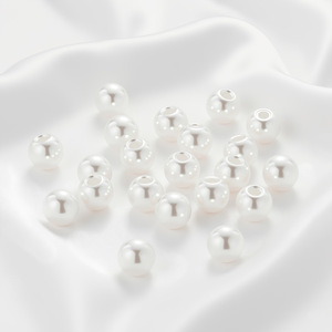 Perles rondes en ABS blanc cassé à grand trou pour la fabrication de bracelets, 8 mm, matériel d'accessoires de bijoux DIY - Product Image 3