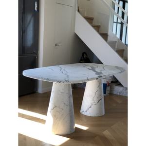 Dalle de marbre Statuario Bianco <span class=keywords><strong>grand</strong></span> <span class=keywords><strong>format</strong></span> pour tables consoles design et socles de <span class=keywords><strong>table</strong></span> <span class=keywords><strong>basse</strong></span> - Product Image 4