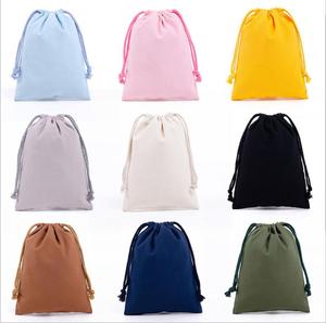 Venta al por mayor logotipo personalizado impreso lienzo apertura superior dibujar cadena regalos promocionales bolsa joyería Eco algodón bolsa con cordón - Product Image 4