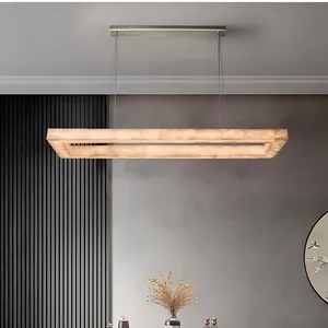 Lustre moderne en marbre chinois, entièrement à LED, <span class=keywords><strong>pour</strong></span> salle à manger, hôtel, chambre, îlot de cuisine - Product Image 1