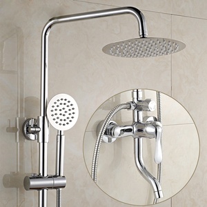 Set Doccia Moderno a Parete in Rame Elettroplaccato con Valvola in Ceramica e Miscelatore a Tre Posizioni <span class=keywords><strong>per</strong></span> Bagno - Product Image 1