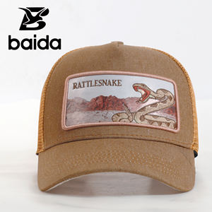 Hoge Kwaliteit 5-Panel Terry Trucker Hoeden Modieuze Hiphop Retro <span class=keywords><strong>Snake</strong></span> Borduurwerk Voor De Zomer Buitensporten-Voor Vissen Fietsen - Product Image 1