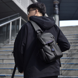 Bolso de Cintura Deportivo de Moda Coreana, Bolso <span class=keywords><strong>Bandolera</strong></span> Casual Versátil con Bloques de Color, Impermeable, Hecho de PU, para <span class=keywords><strong>Hombre</strong></span> y Mujer - Product Image 3