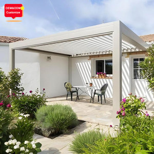 Pergola autoportante <span class=keywords><strong>électrique</strong></span> en aluminium imperméable pour jardin, pavillon extérieur <span class=keywords><strong>avec</strong></span> éclairage RGB et écran - Product Image 6