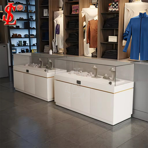 <span class=keywords><strong>Vitrina</strong></span> de Exhibición de Joyería Blanca de Lujo para Boutique, Mostrador de Vidrio Moderno y Minimalista con Gabinete de Almacenamiento para Tienda Minorista - Product Image 2
