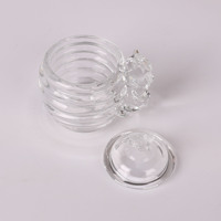 Pot en verre créatif en forme d'ours et de ruche, récipient de rangement transparent avec couvercle en forme d'abeille pour miel et bonbons