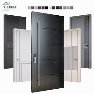 Mỹ Chất Lượng Cao Bên Ngoài Nhà Cửa An Ninh Thông Minh Khóa Phía Trước Nhập Cửa Biệt Thự Nhà Kim Loại Đúc Nhôm Cửa Ra Vào - Product Image 5