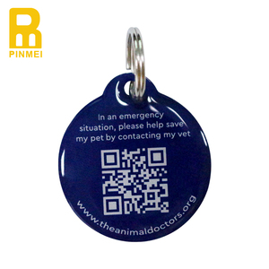 <span class=keywords><strong>Collar</strong></span> de cuero auténtico personalizado para mascotas, etiqueta de identificación para perro, antipérdida, código QR, etiqueta de <span class=keywords><strong>Metal</strong></span> para mascotas - Product Image 6