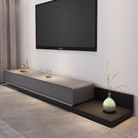 Meuble TV en bois massif de haute qualité pour salon avec éclairage LED, meuble TV et table basse