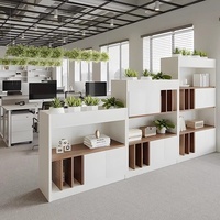 WJG-210X Meuble de classement de bureau en bois, anti-magnétique, démontable, avec étagère de rangement multi-niveaux et écran décoratif floral