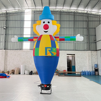 Ballon publicitaire gonflable personnalisé, clown coloré au sol, ballon dansant dans le ciel, tube d'air, homme dansant, homme gonflable publicitaire