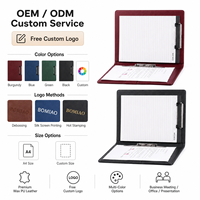 Porte-documents en cuir PU vintage A4 avec logo personnalisé, grain fin de qualité supérieure, pour réunions, présentations de bureau, vente en gros