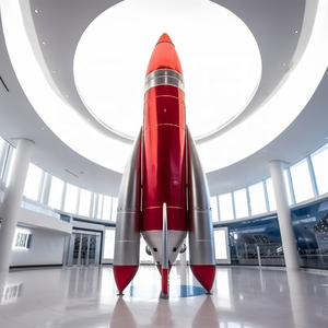 Parco divertimenti personalizzato stile <span class=keywords><strong>Pixar</strong></span> stile <span class=keywords><strong>Pixar</strong></span> specchio in metallo razzo in acciaio inox cartone animato razzo nave scultura - Product Image 4