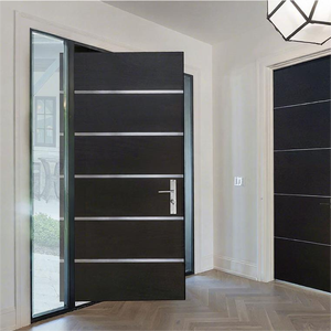 <span class=keywords><strong>Porte</strong></span> pivotante extérieure moderne en verre à rupture de pont thermique, double vitrage trempé, sécurité renforcée par induction, pour hôtels et usage commercial - Product Image 1