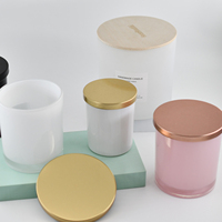 Pots de bougie colorés de 8oz 10oz 12oz 14oz pots de bougie de luxe en gros avec couvercles pour la fabrication de bougies
