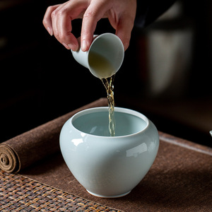 Jianshui Ceramic <b>Tea</b> Bowl Uncovered 12cm Household Kung Fu <b>Tea</b> <b>Set</b> Accessory Wastewater Tank - Product Image 3
