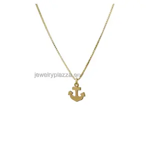 Tiny Anchor Necklace Gold 18k Vermeil Minimalist Sailor Pendant Jewelry