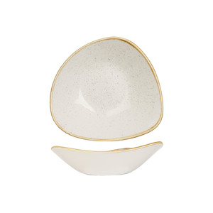 Bol triangulaire Stonecast blanc 23 cm, blanc moucheté Churchill - Product Image 1