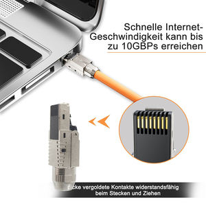 Connecteur <span class=keywords><strong>RJ45</strong></span> 8 broches vers prise modulaire sans outil à visser Cat6 Cat6A Ethernet sans outil pour câble réseau montage sur panneau - Product Image 5