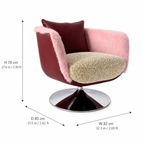 Nouveau fauteuil inclinable de designer, revêtement moelleux, pivotant à 360 degrés, fauteuil de salon moderne et luxueux