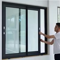 Fenêtre coulissante panoramique en aluminium à double vitrage Low-E à rupture de pont thermique, taille personnalisée, pour jardin et villa