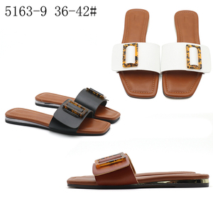 <span class=keywords><strong>Y</strong></span> 36-42 de talla grande para mujer, nuevas Chanclas de fondo plano, chanclas de moda de Cabeza Cuadrada - Product Image 6