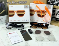 Gafas inteligentes XK one pro con cámara de 8MP, antivibración, traducción por voz con IA, transmisión WIFI, registro de reuniones, música y llamadas.