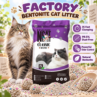 Sable à litière pour chat Bentonite 25L 3S à agglomération rapide et contrôle des odeurs, choix des distributeurs, pour commandes d'exportation