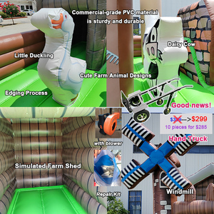 Château gonflable sur le thème de la ferme avec moulin à vent et animaux pour les fêtes d'<span class=keywords><strong>anniversaire</strong></span> sur le thème de la ferme et les événements de maternelle - Product Image 6