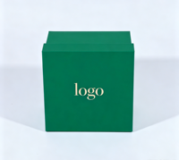 Ensemble de boîtes cadeaux et sacs en papier vert pailleté, gaufrées et laminées mat, à faible MOQ, avec logo personnalisé pour bijoux, montres, lunettes et cadeaux