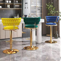 Luxus-Lift-Rockhocker Barstühle individueller Metallrahmen Samt-Nodik-Barhocker Hochstuhl