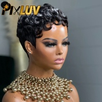 Perruques Courtes en Cheveux Humains à 5,9 $ – Perruque Pixie Cut Sans Colle, Fournisseurs de Cheveux Vierges Bruts, Perruque Pixie Cut en Cheveux Humains, Perruques Pixie Curly en Cheveux Humains