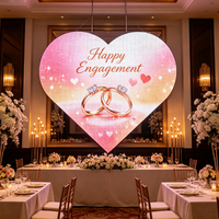 Écran LED en forme de cœur pour scène de mariage en intérieur P2.5, mur vidéo LED en forme de cœur romantique en couleur pour événements et expositions