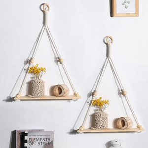 Support de Pot de fleur en macramé, plantes suspendues au mur, étagères artisanales - Product Image 6