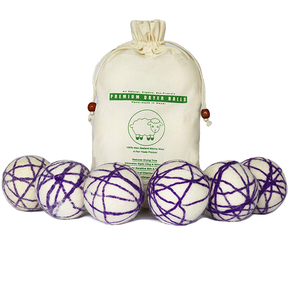 6 шт. в упаковке органического природы 100% новозеландской шерсти шары сушилка для белья с каблуком 7 см шарики для сушки изделий из шерсти xl