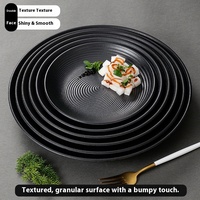 Vitesse d'alimentation rapide mélamine japonais noir chargeur assiette ronde jetable moderne Logo personnalisé Restaurant Steak assiette à dîner