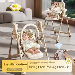 Elektrischer 2-in-1 Kidilo Babyhochstuhl mit Musikschaukel, Faltbar & Tragbar für Esszimmer, Park & Hotel - Product Image 2