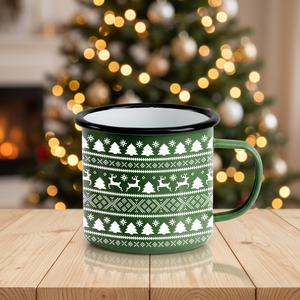 Tasses en acier inoxydable émaillées personnalisées CCH pour des tasses à café créatives pour les fêtes de Noël - Product Image 4