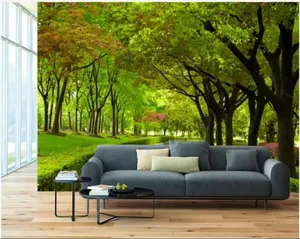 Papier Peint Personnalisé Moderne 3d Belle Grande Murale d'<span class=keywords><strong>Avenue</strong></span> Bordée d'Arbres Décor à la Maison Papier Peint Photo Pour le Salon - Product Image 2