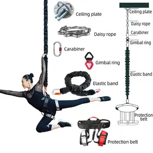 Yüksek mukavemetli elastik Bungee kordon dans uçan süspansiyon halat anti-yerçekimi yoga direnç bandı seti bungee jumping eğitmen