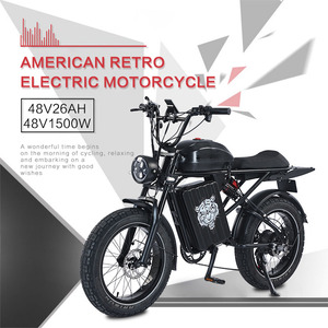 จักรยานไฟฟ้าไฮบริดเรโทร48V MTB 1500W, แบตเตอรี่ลิเธียมบนท้องถนนยางรถจักรยานขนาดใหญ่เป็นพิเศษ - Product Image 3