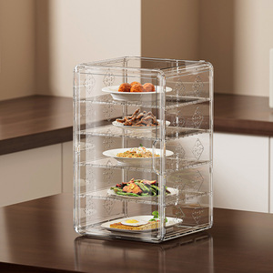 HLY70019 Support <span class=keywords><strong>de</strong></span> <span class=keywords><strong>rangement</strong></span> anti-poussière pour tasses, avec design esthétique, couvercle transparent pliable pour légumes, armoire <span class=keywords><strong>de</strong></span> bureau pour animaux <span class=keywords><strong>de</strong></span> compagnie - Product Image 1