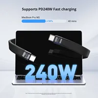 Kabel Gantungan Kunci GL USB4 Tipe-C Male-Male Berjalin Konduktor Tembaga Berlapis Timah 240W PD Pengisian Cepat Transfer Data 40Gbps 8K/60Hz