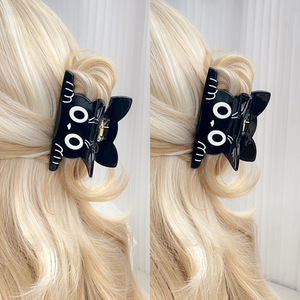 Accessoires pour cheveux pour femmes OEM, pinces à cheveux en acétate mignonnes de 10 cm en forme de <span class=keywords><strong>chat</strong></span> et de requin, nouvelles grandes pinces pour filles et femmes, vente en gros - Product Image 3